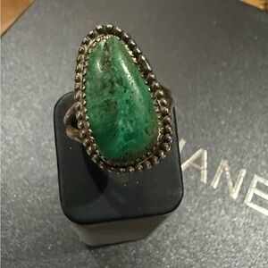 Vintage Navajo Sterling Silver large Turquoise cocktail Ring